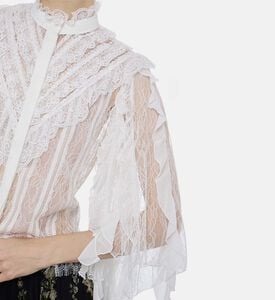 Alice and Olivia Rheba Ruffled Lace Top, Model View