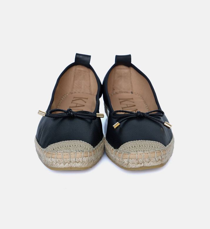 حذاء أسبادريل باليه مسطح جلد بيج