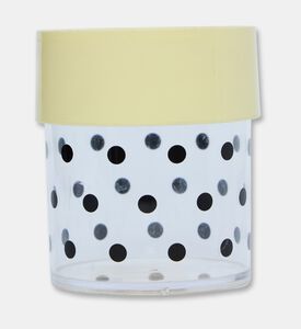 Miss Etoile Plastic Dots Lidded Canister, Yellow, Packshot View