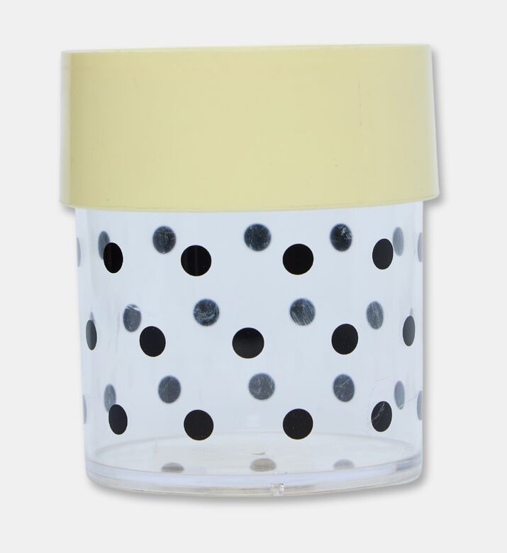 Miss Etoile Plastic Dots Lidded Canister, Yellow, Packshot View