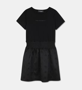 Karl Lagerfeld Logo Smocked-waist Short-sleeve Dress, Packshot View