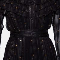 Dodo-bar-or Chiffon Shimmering Lurex Threads Midi Dress Preowned