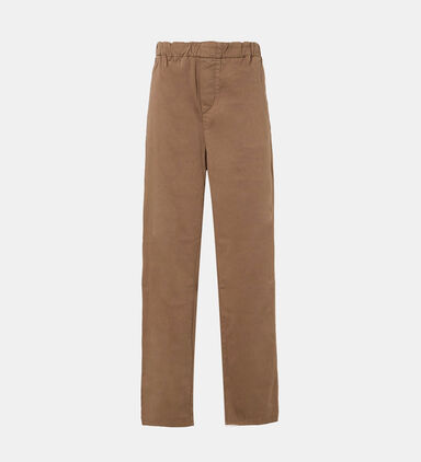 Cotton Elasticated-waist Straight-cut Pants