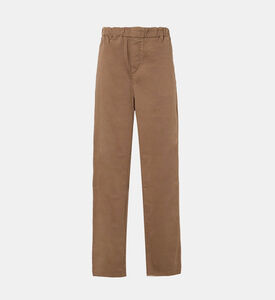 Cotton Elasticated-waist Straight-cut Pants Cotton Elasticated-waist Straight-cut Pants