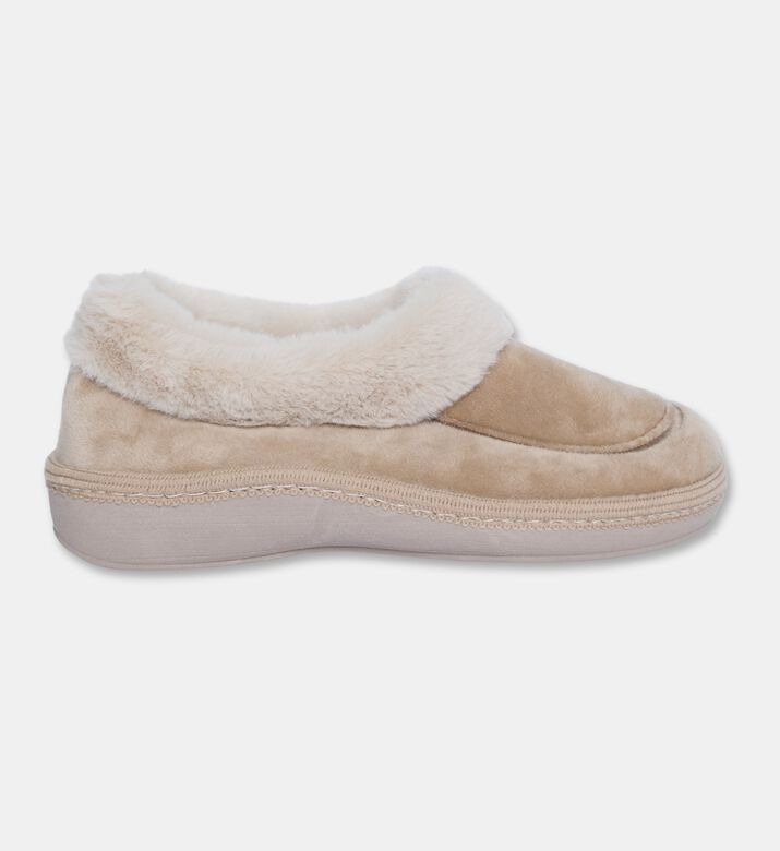 Salvi Faux-fur Trim Velvet-like Loafers, Camel, Eu-40, Packshot View