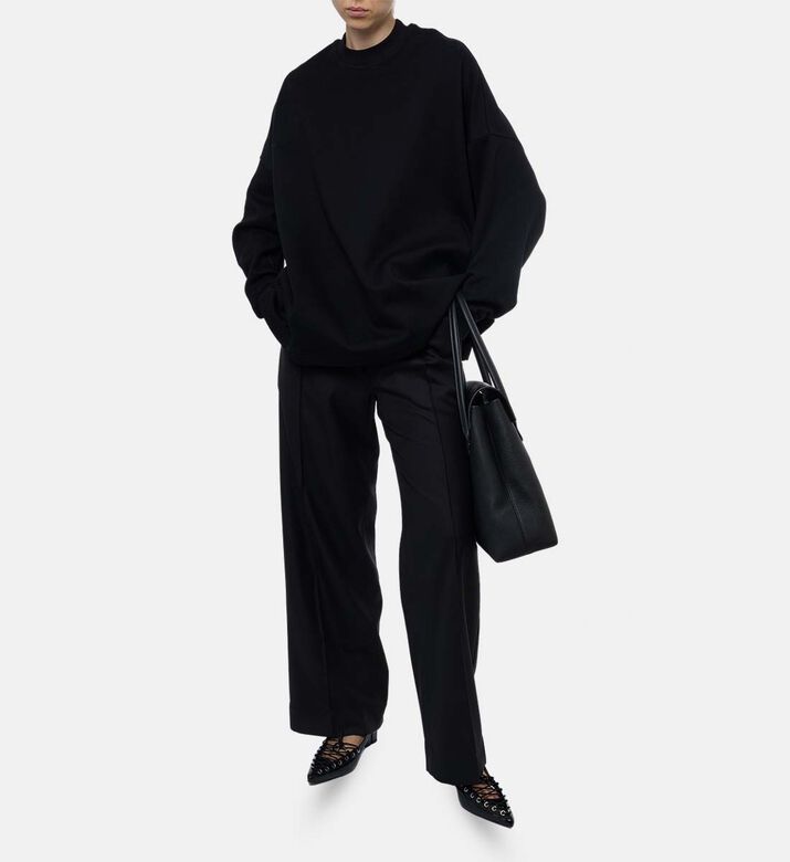 Plan C Round Neck Long-sleeve Sweatshirt, Model View