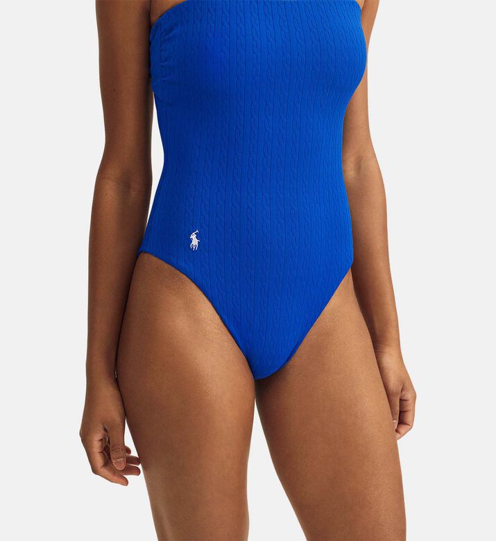 Cable-knit Strapless One-piece Swimsuit Cable-knit Strapless One-piece Swimsuit