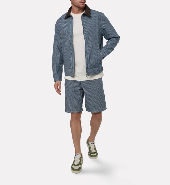 Les Deux Stripe-print Zip Fastening Jacket, Model View