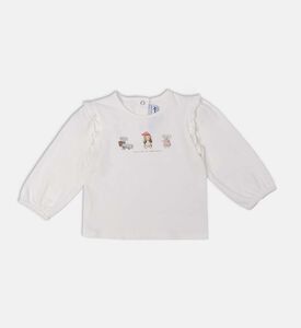 تيشيرت قطن بأكمام طويلة بطبعة كلب