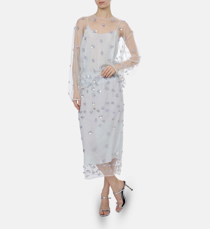 Forte-Forte Metallic Floral Sequins Skirt, Model View