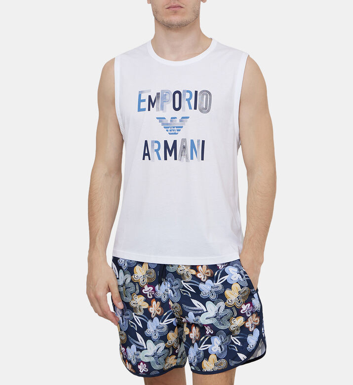 Printed Sleeveless T-shirt Printed Sleeveless T-shirt