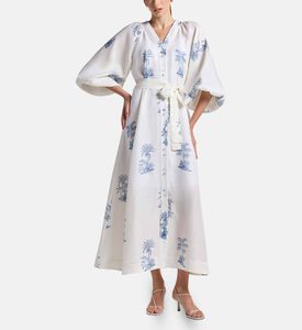 Carter and White Isadora Printed Button-down Midi Dress, Model View