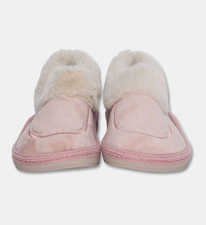 Salvi Faux-fur Trim Velvet-like Loafers, Light-pink, Eu-41, Packshot View