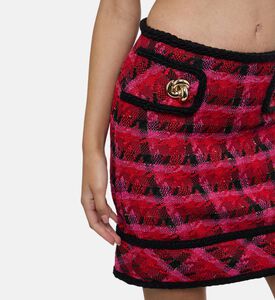 Edward Achour Paris Gold Buttons Mini Skirt, Model View