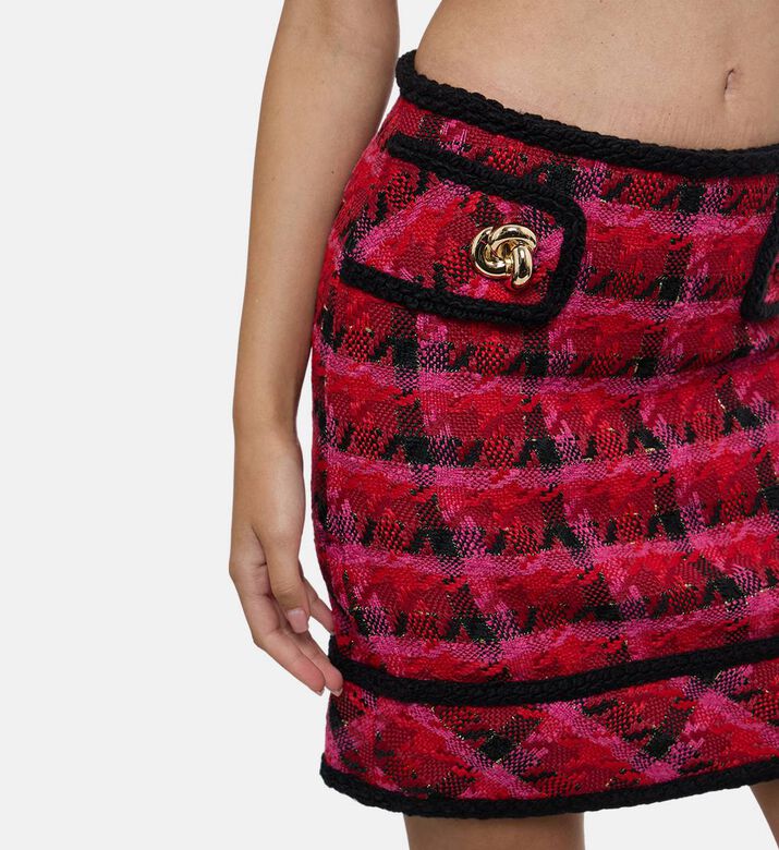 Gold Buttons Mini Skirt