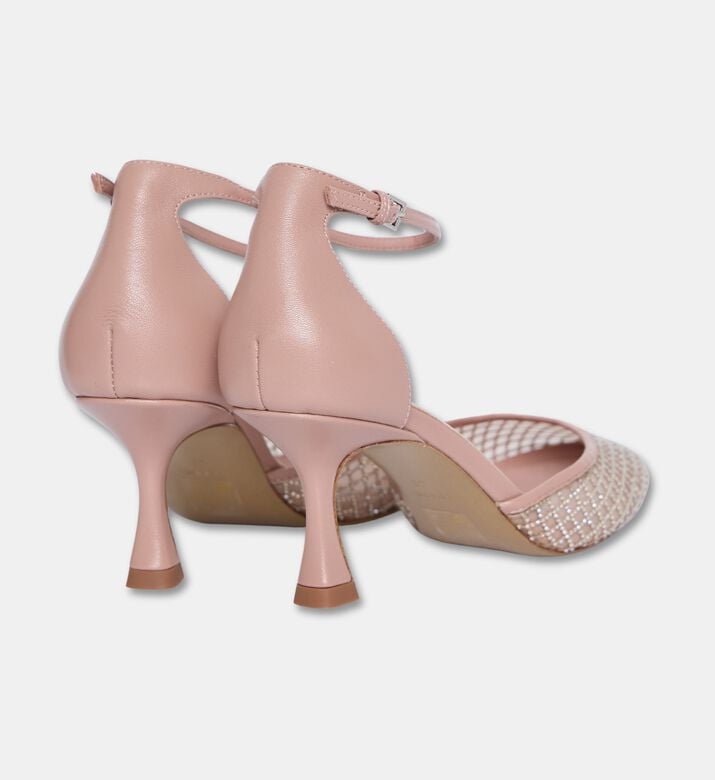Lola Cruiz Ruby Crystal Mesh Ankle-strap Sandals, Nude, Eu-41, Packshot View