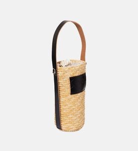 Straw Leather Strap Bottle Holder Straw Leather Strap Bottle Holder