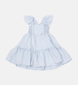 فستان متدرج مكشكش بأكمام منفوشة