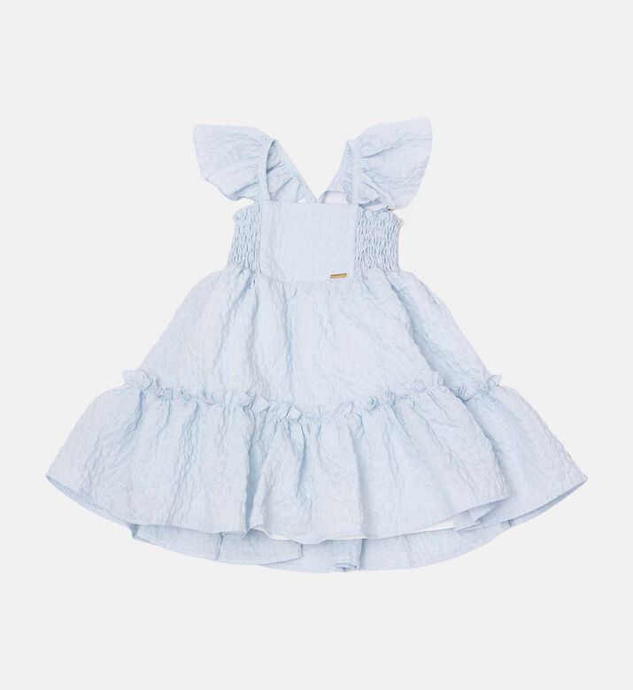 فستان متدرج مكشكش بأكمام منفوشة