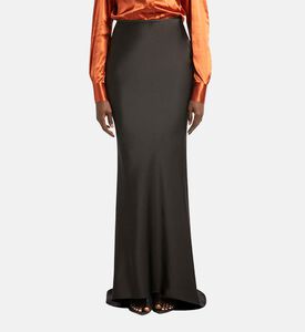 تنورة ساتان بطول متوسط بشكل حورية بحر