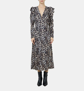 فستان متوسط بلون كريمي طبيعي