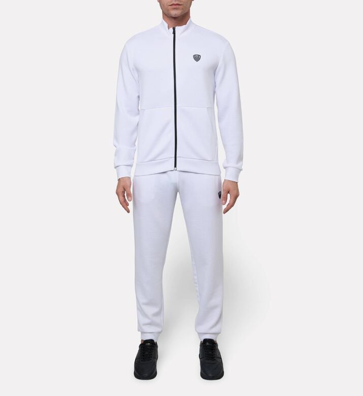 EA7 Zip-fastening Long-sleeve Set, White, L, Model View