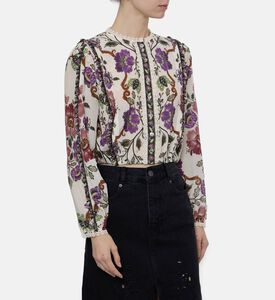 Farm Rio Rococo Floral-print Blouse, Model View