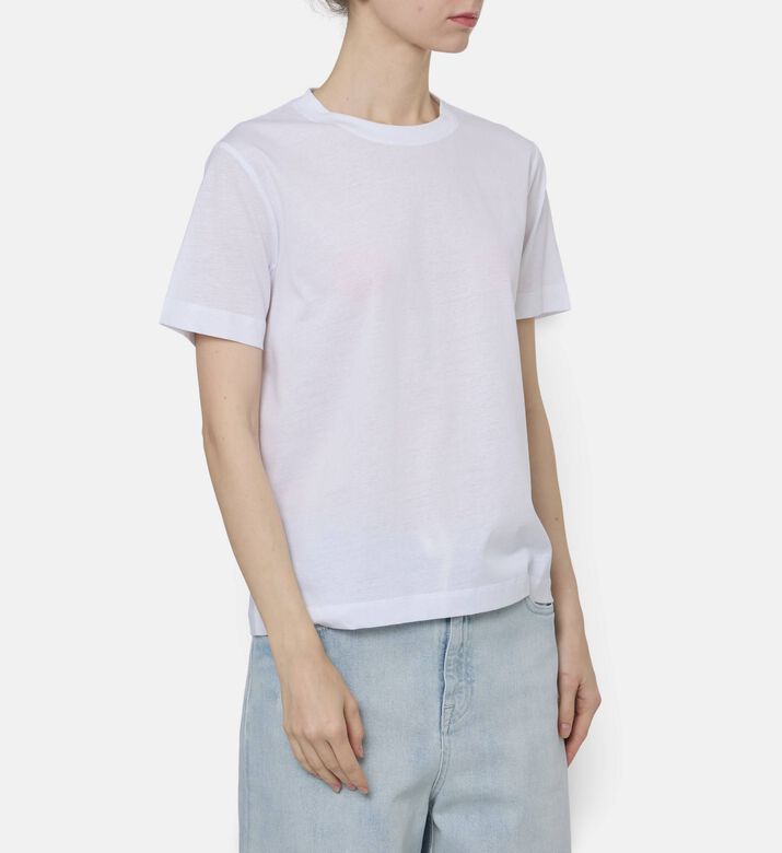 Samsoe Cotton Crewneck T-shirt, White, S, Model View