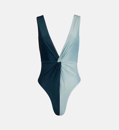 Two-tone Deep-v One-piece Swimsuit