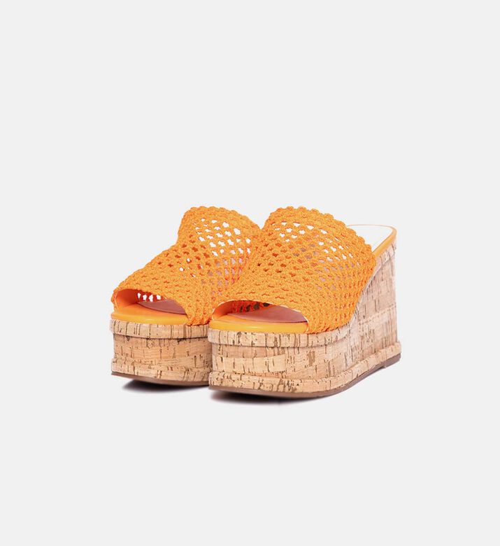 Woven Mesh Wedge Sandals