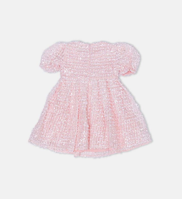 All-over Sequin-embellished Bow-detail Dress