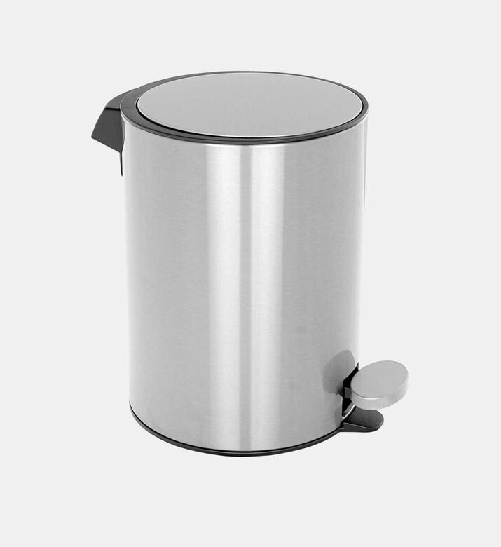 Home Deco and More Coco Soft Close Pedal Bin, Silver, 3-l, Packshot View