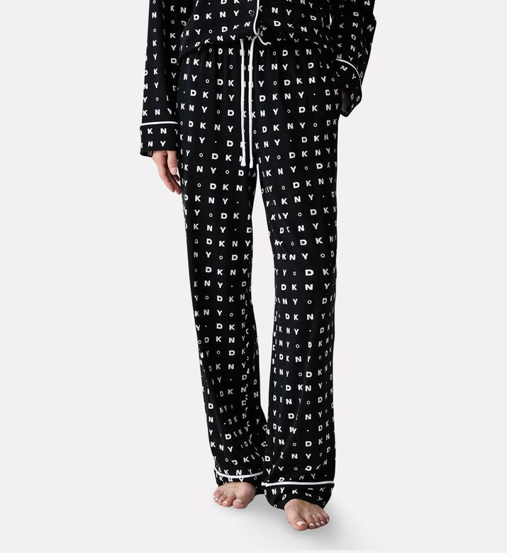 DKNY Logo Long-sleeve Pajama Set, Model View