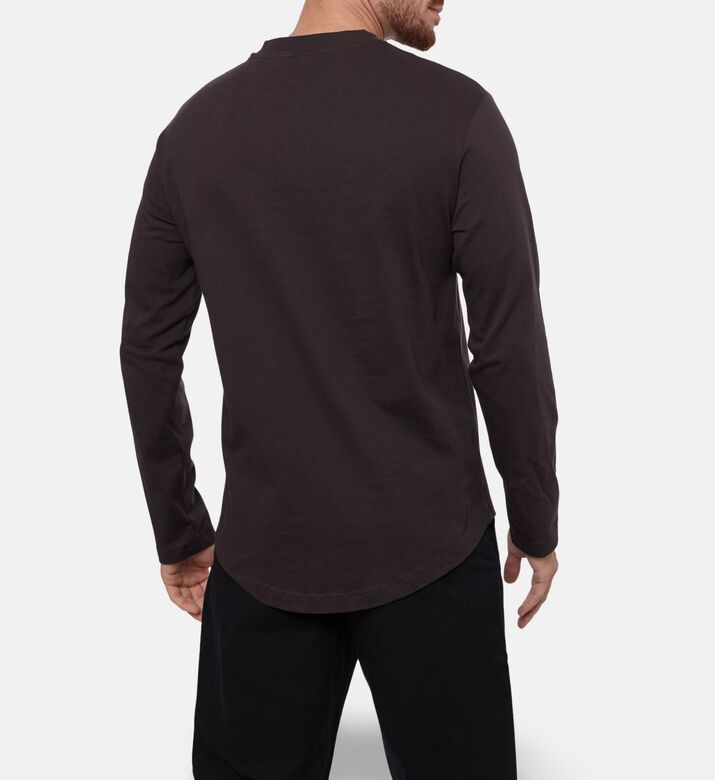 Karl Lagerfeld Logo Sleeve Patch Curved Hem T-shirt, Model View