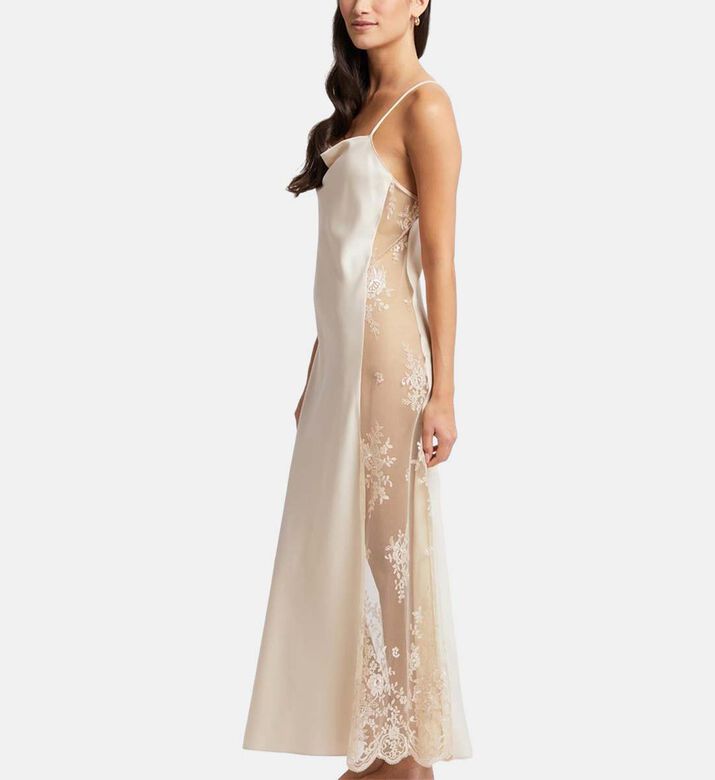 Embroidered Flower Long Cover-up