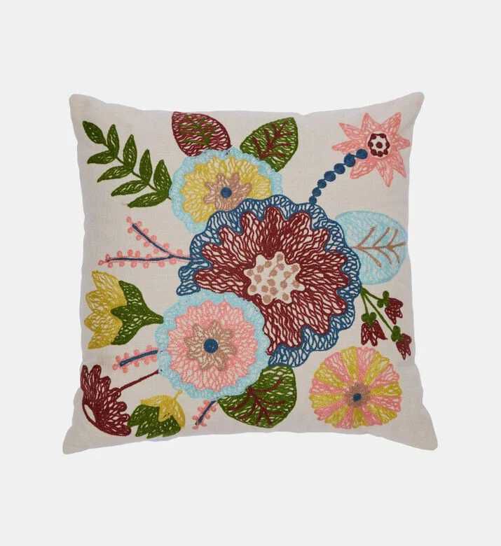 Home Deco and More Maeve Floral Cotton Throw Pillow 45x45 Cm, Packshot View