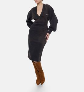 The Attico Embroidered V-neck Long-sleeve Midi Dress, Model View