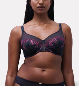 Chantelle Underwired Very Covering Bra, Blue, 95, E, Model View