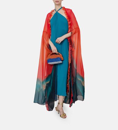 Sunset-print Kaftan Dress