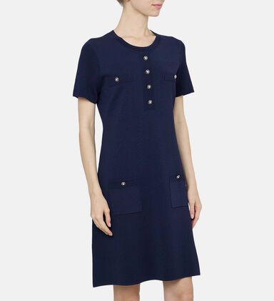 Flared Short-sleeve Dress