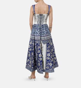Alice and Olivia Floral-print Sleeveless Flared Dress, Model View Alice and Olivia Floral-print Sleeveless Flared Dress, Model View