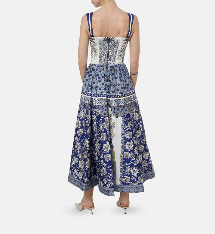 Alice and Olivia Floral-print Sleeveless Flared Dress, Model View Alice and Olivia Floral-print Sleeveless Flared Dress, Model View