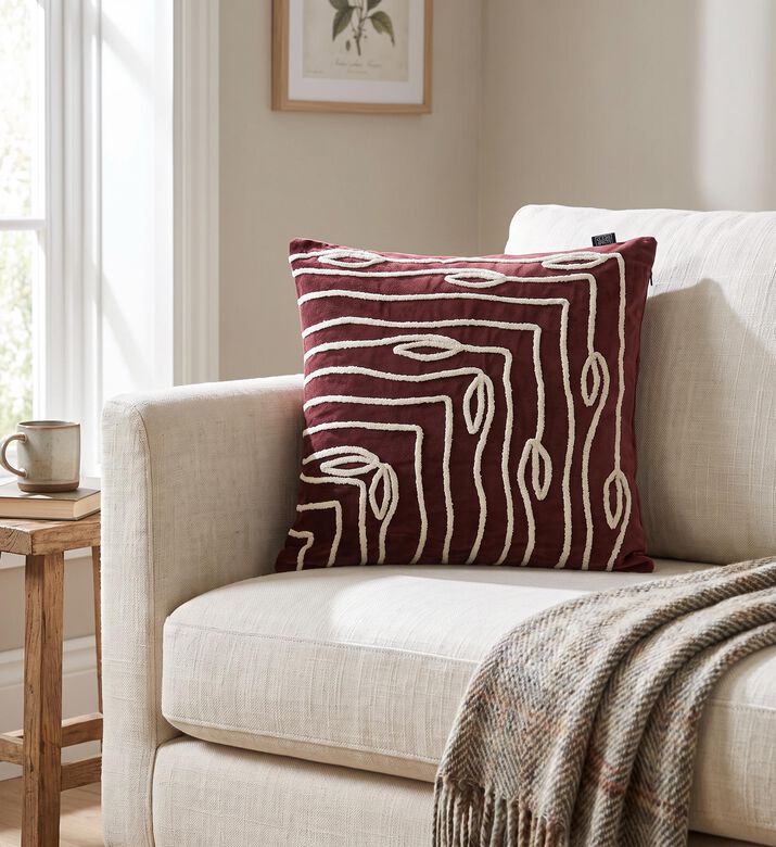 Home Deco and More Andie Chenille Yarn Applique Cushion, Packshot View