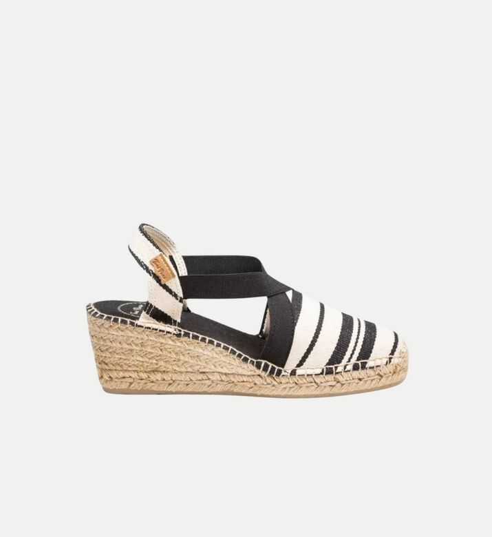 Tarbes Striped Cotton Blend Mid-wedge Espadrille