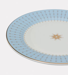 Imperial Gold Star Motif Bold Blue Rim Circular Plate, Packshot View