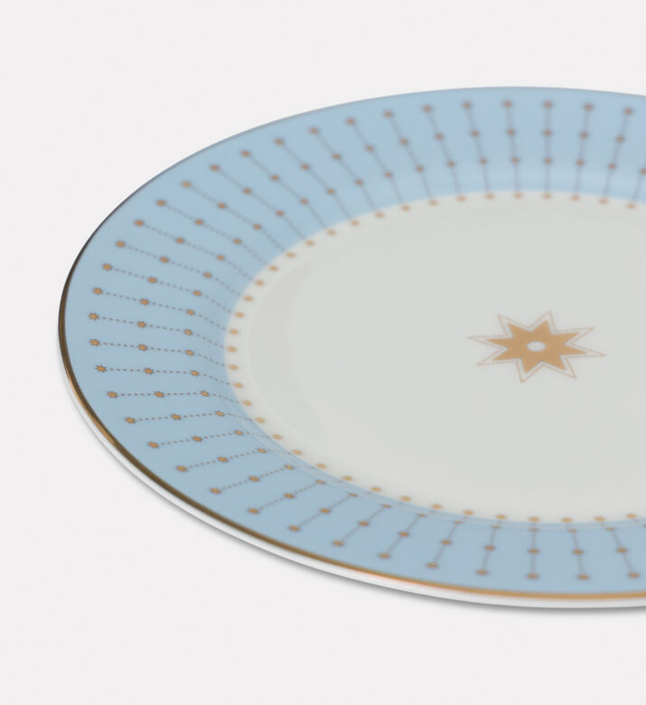 Imperial Gold Star Motif Bold Blue Rim Circular Plate, Packshot View