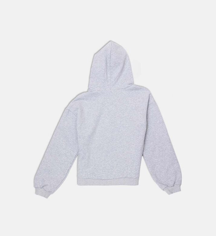 Knit Hooded Long-sleeve Sweatshirt