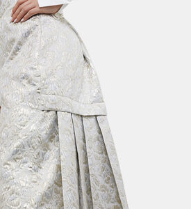 Pleated Back Detail Midi Skirt