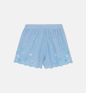 Embroidered Woven Girls Shorts