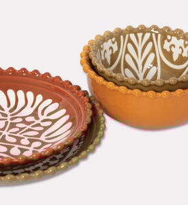 Home Deco and More Stacking Patterned 4-piece Bowl Plate Set, Packshot View